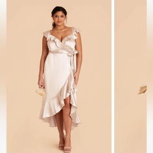 Birdy Grey - James Midi Dress -  Shiny Satin Champagne - Bridesmaids Dress - 2x